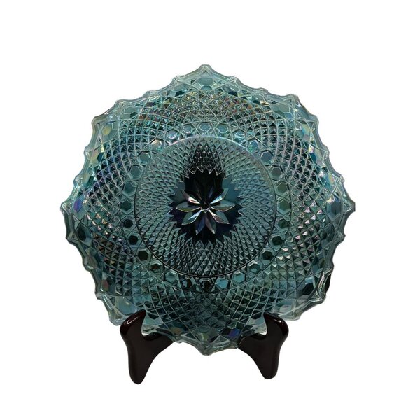 Vintage Carnival Glass Iridescent Centerpiece Bowl - Picture 6 of 6